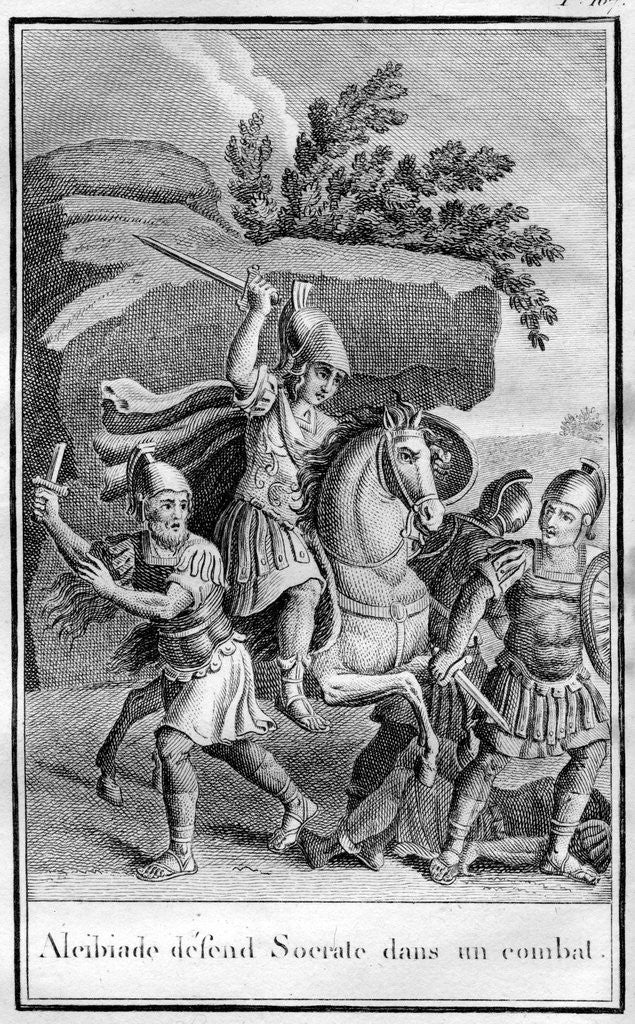 Detail of Illustration of Alcibiades Defending Socrates in a Fight by Anonymous