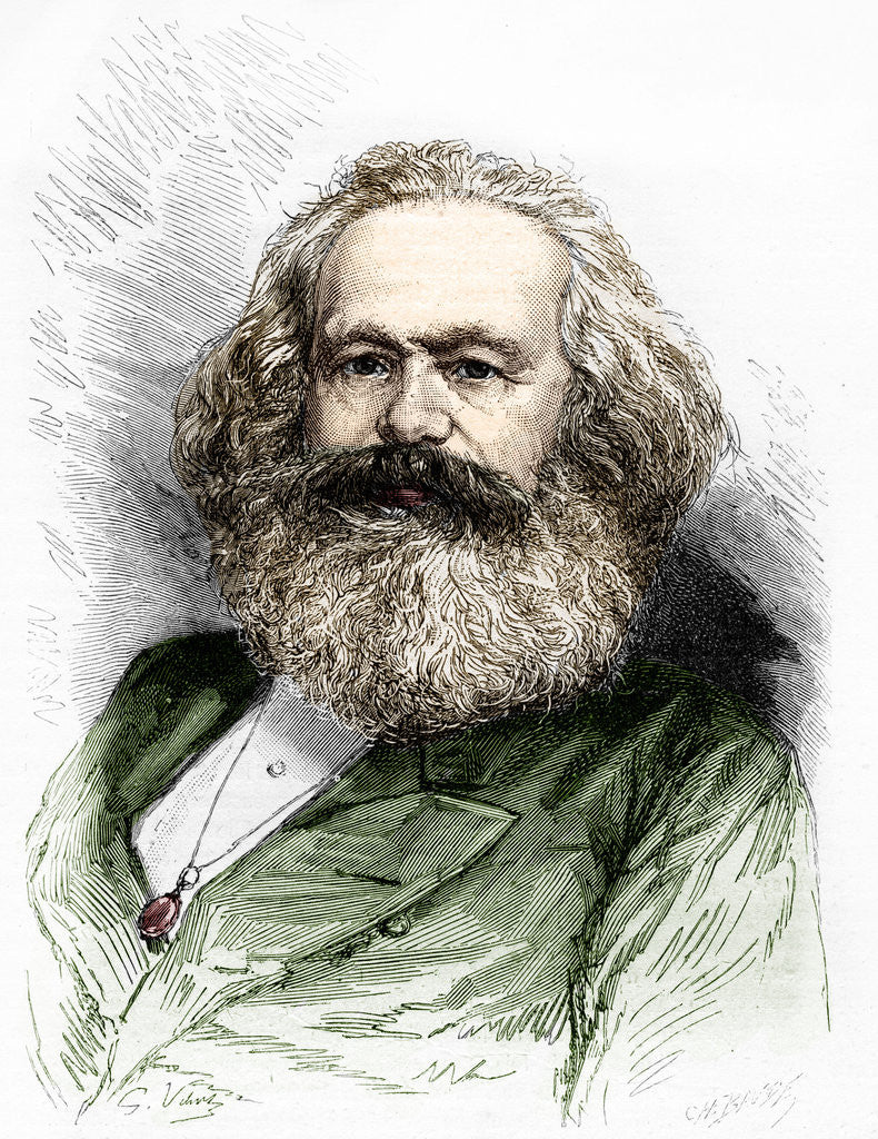 Detail of Portrait of Karl Marx by Anonymous