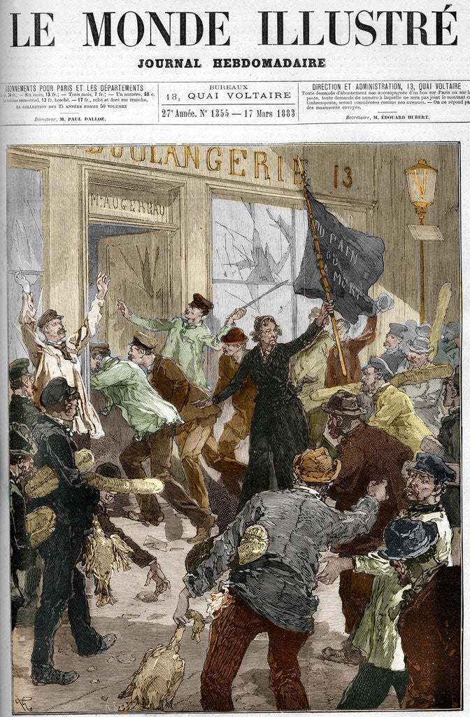 Detail of Illustration of Louise Michel Participating in an Unemployment Demonstration by Anonymous