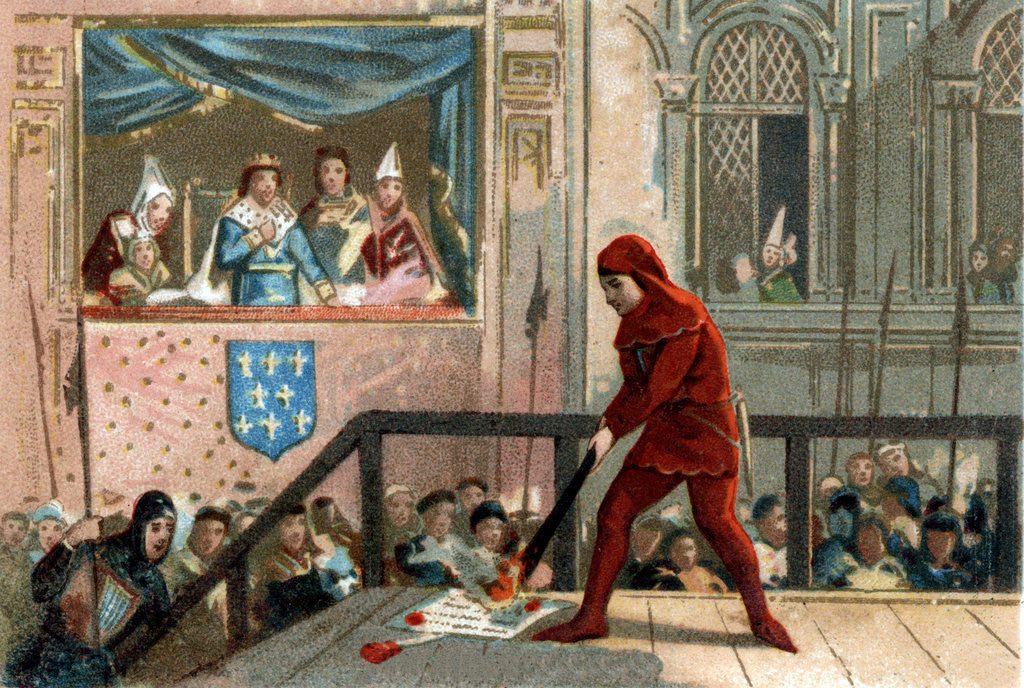 Detail of Illustration of King Philip IV Watching the Public Burning of a Papal Decree by Anonymous