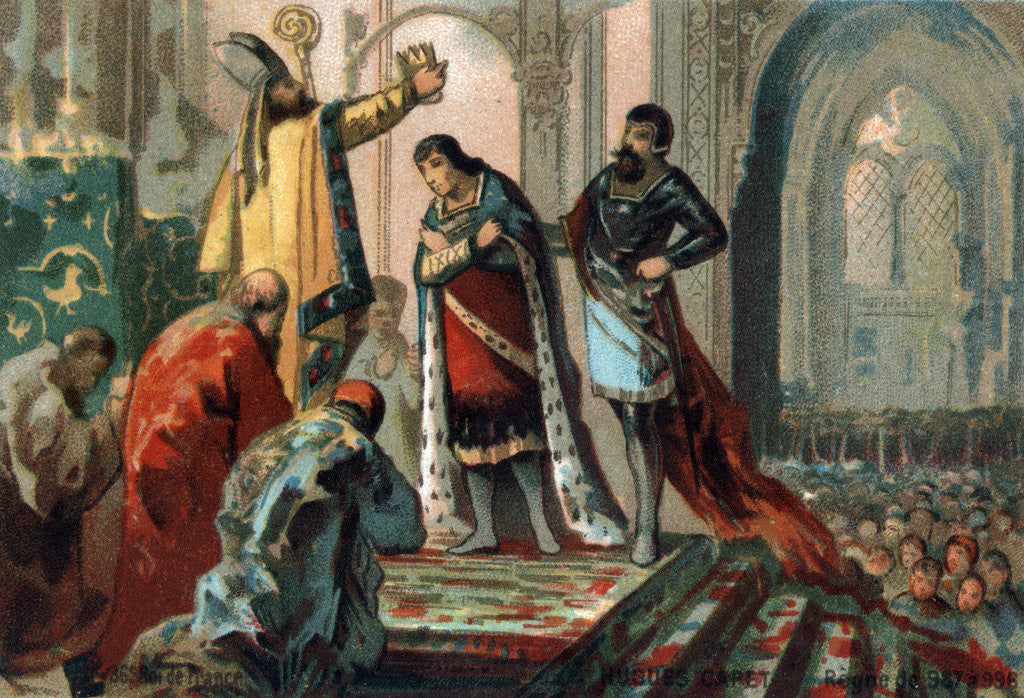 Detail of Illustration of Hugh Capet Crowning His Son, Robert II the Pious by Anonymous
