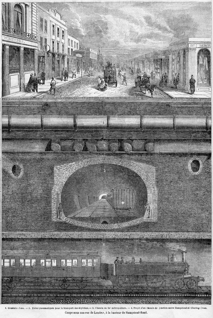 Detail of Illustration of a London Street Section in the Vicinity of Hampstead Road by Anonymous