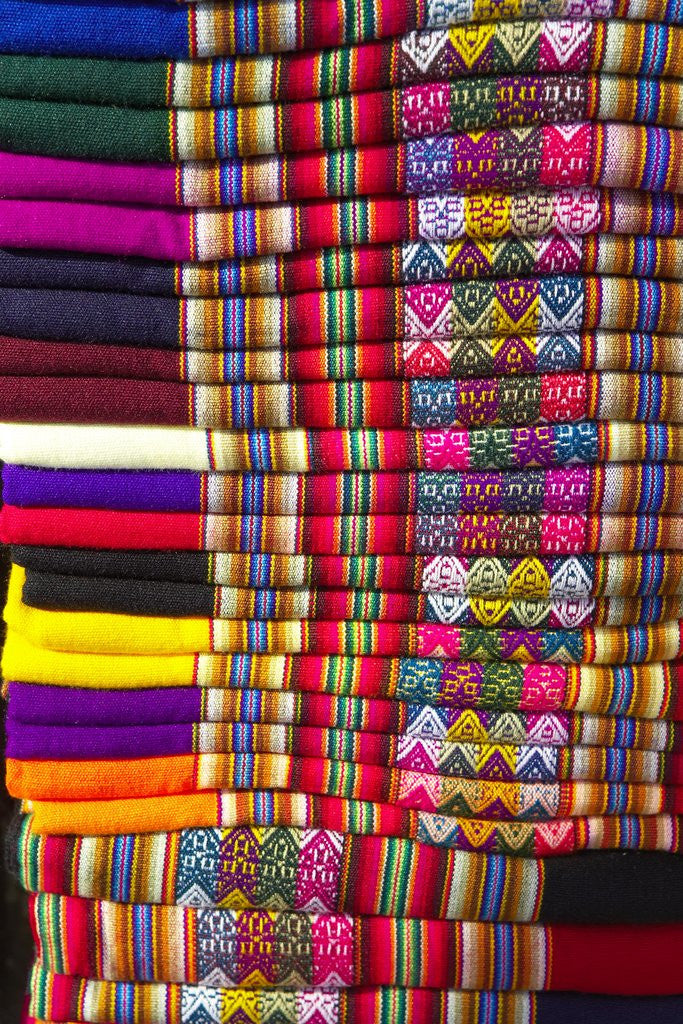 Detail of Colorful Peruvian Blankets by Anonymous