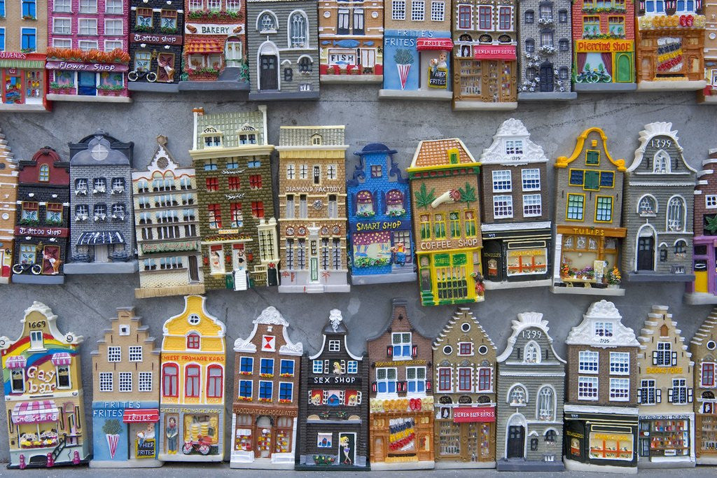 Detail of Refrigerator Magnets of Amsterdam Town Homes by Anonymous