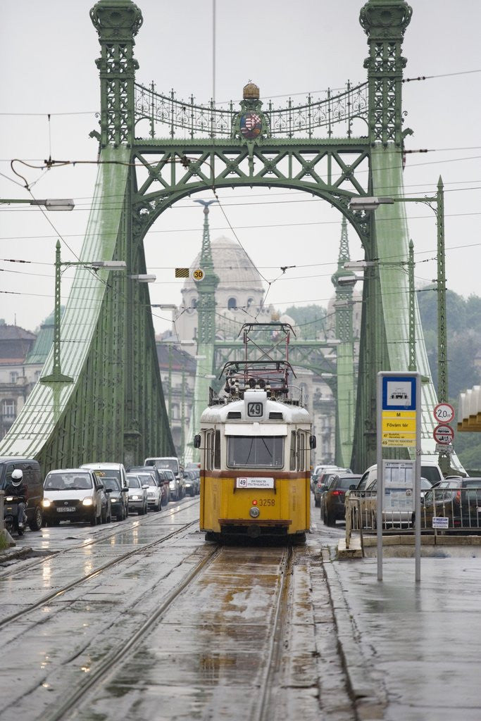 Detail of Tram on Elizabeth Bridge by Anonymous