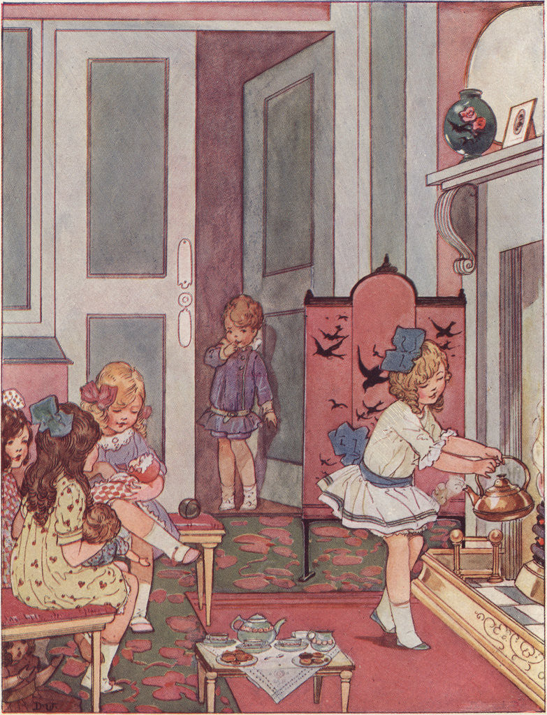 Detail of Polly, Put the Kettle On Illustration by Dorothy Wheeler