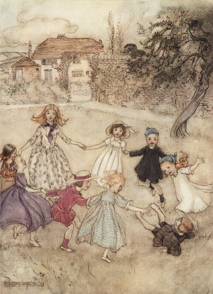 Detail of Ring-A-Ring-A-Roses Illustration by Arthur Rackham