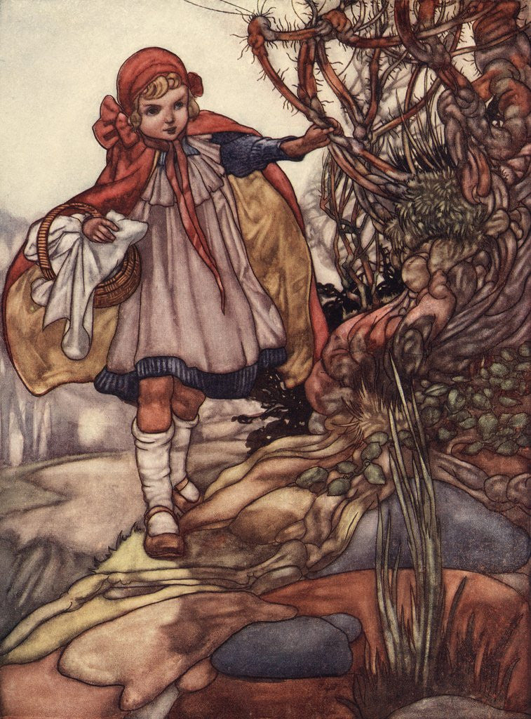 Detail of Little Red Riding Hood Illustration by Charles Robinson