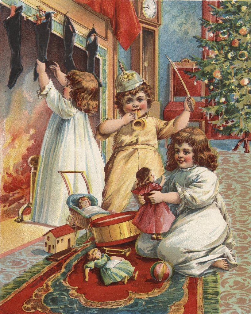 Detail of Illustration of Children on Christmas Eve by Anonymous