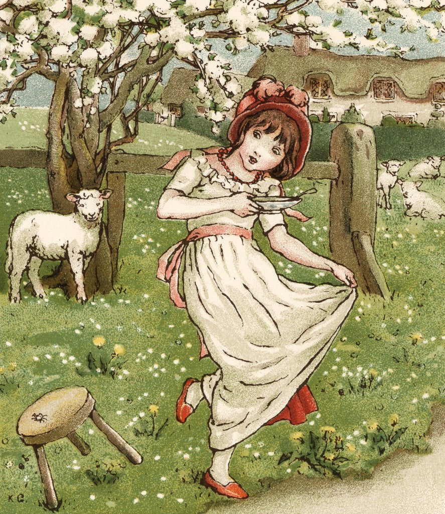 Detail of Little Miss Muffet Illustration by Kate Greenaway