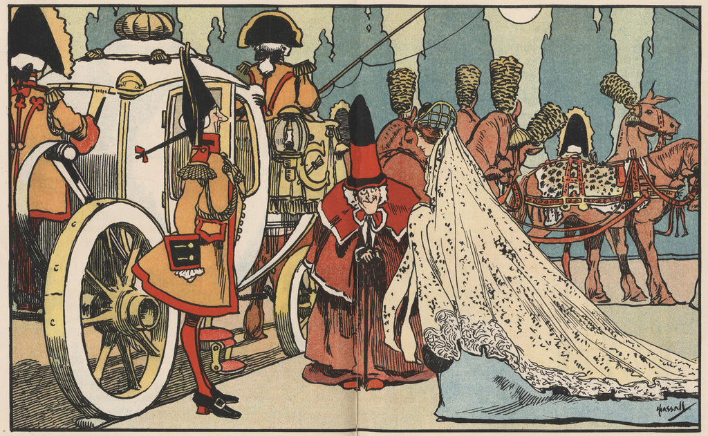 Detail of Cinderella Enters the Coach Illustration by John Hassall