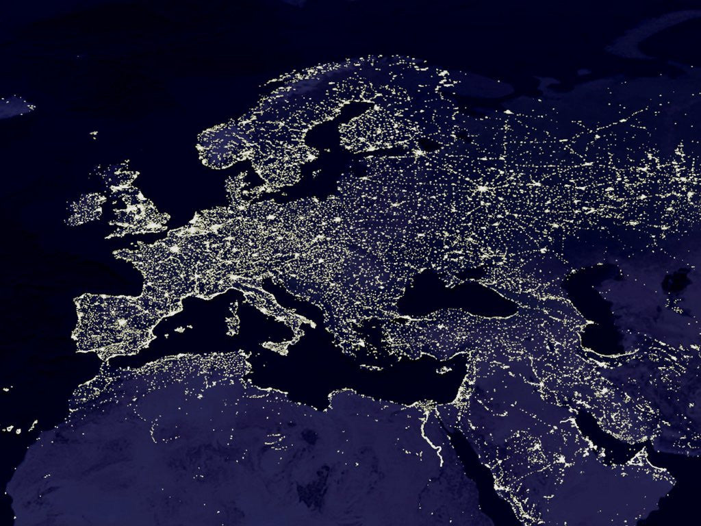 Detail of Europe at Night by Anonymous