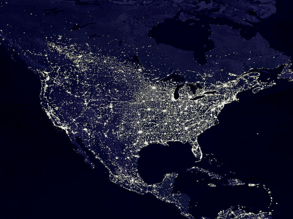 Detail of North America at Night by Anonymous