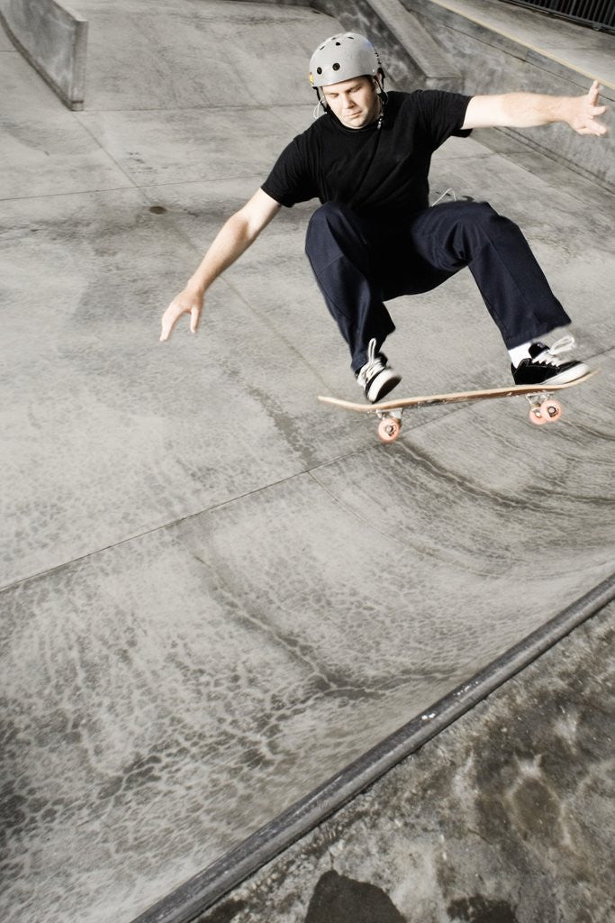 Detail of Skateboarder Performing Tricks by Anonymous