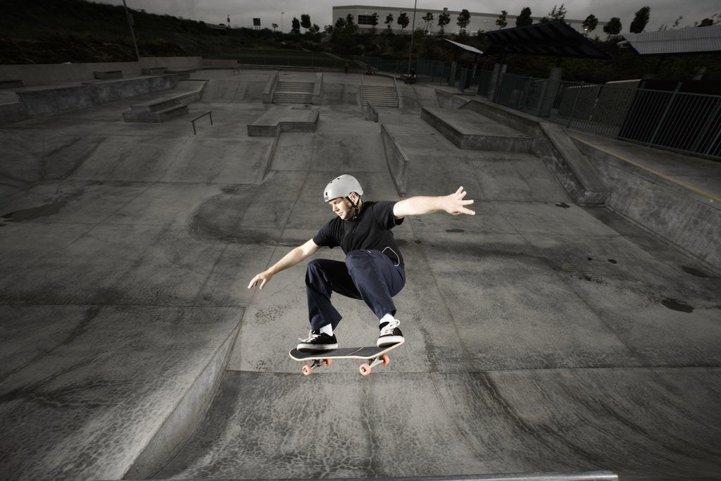 Detail of Skateboarder Performing Tricks by Anonymous