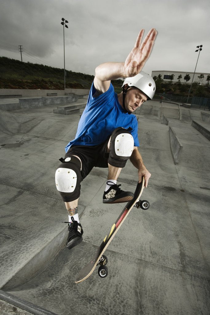Detail of Skateboarder Performing Tricks by Anonymous