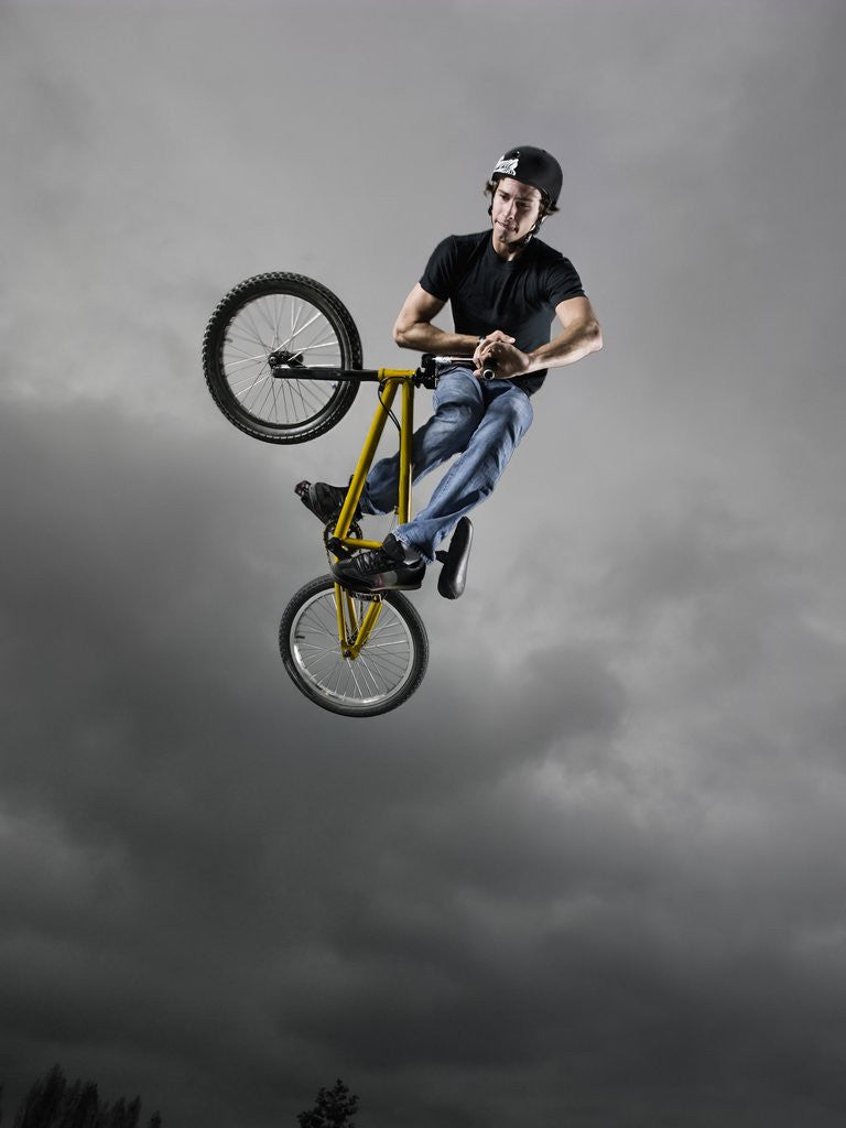 Detail of BMX Biker Performing Tricks by Anonymous
