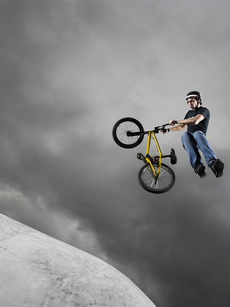 Detail of BMX Biker Performing Tricks by Anonymous