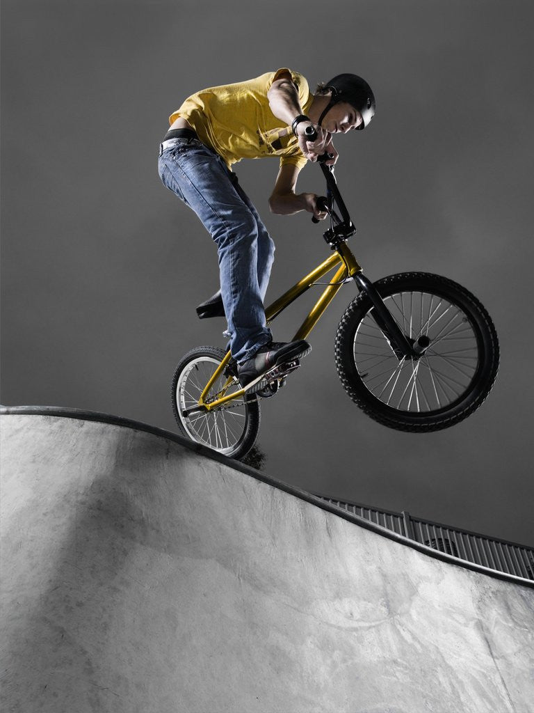 Detail of BMX Biker Performing Tricks by Anonymous