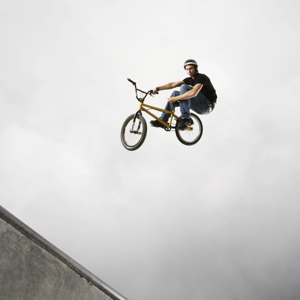 Detail of BMX Biker Performing Tricks by Anonymous