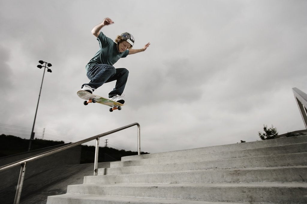 Detail of Skateboarder Performing Tricks by Anonymous