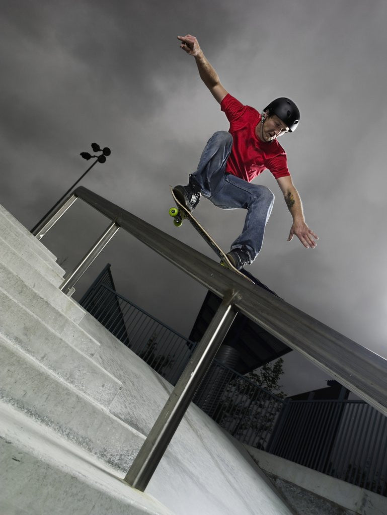 Detail of Skateboarder Performing Tricks by Anonymous