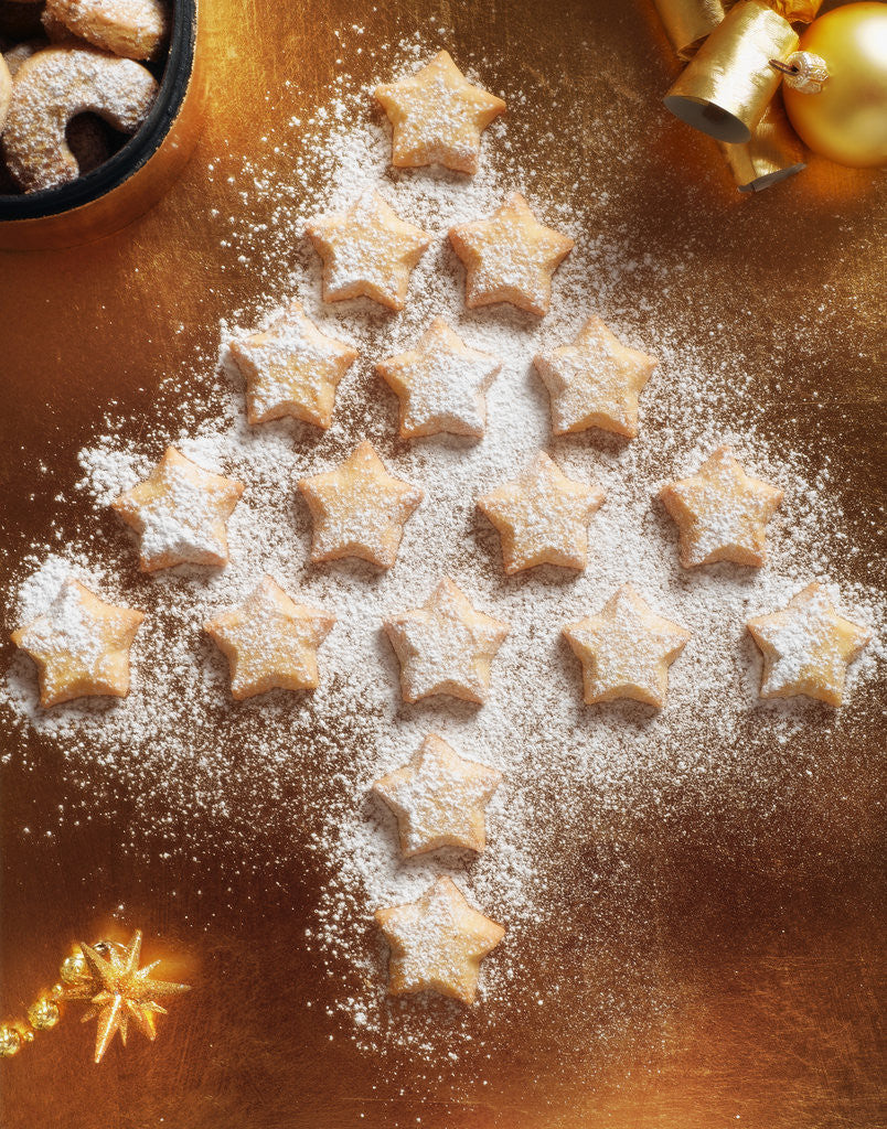 Detail of Christmas Cookies Arranged into Tree Shape by Anonymous
