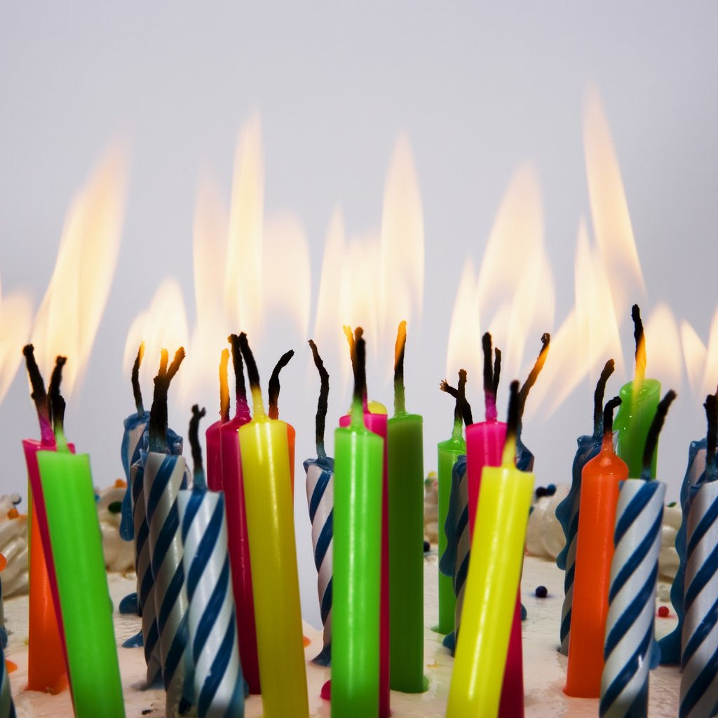 Detail of Burning Birthday Candles by Anonymous