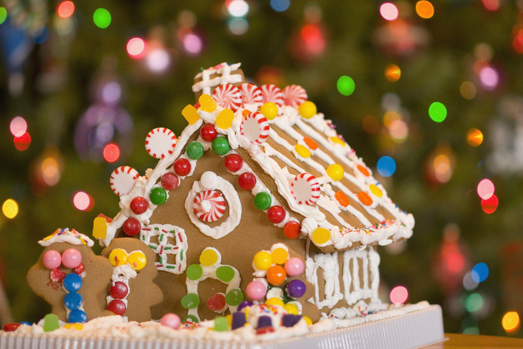 Detail of Gingerbread House at Christmas by Anonymous