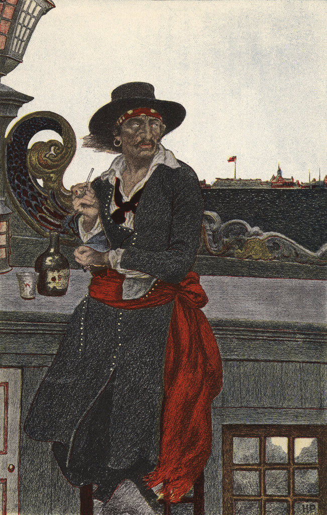 Detail of Kidd on the Deck of the Adventure Galley by Howard Pyle