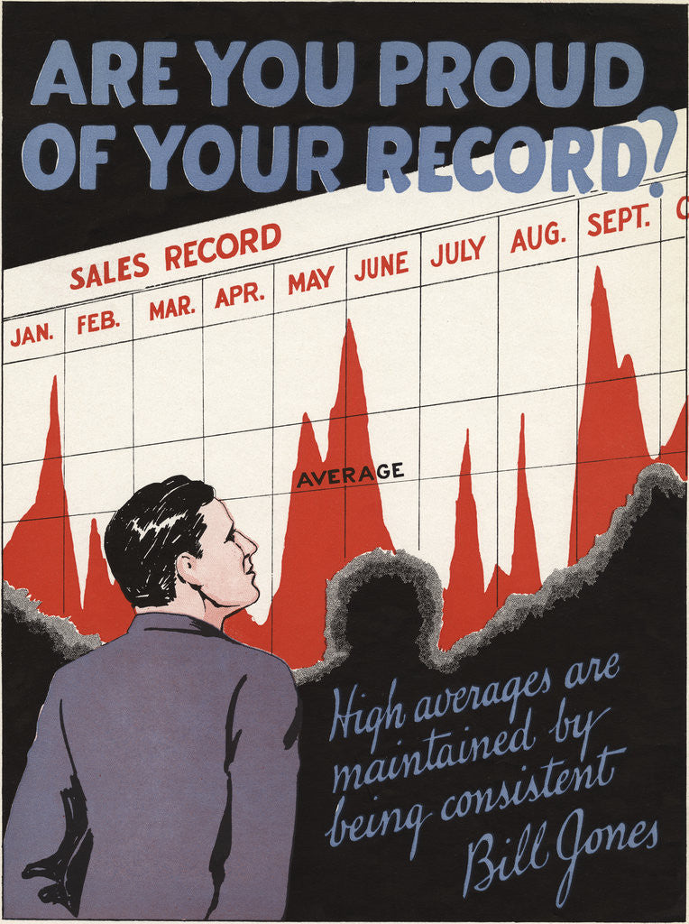 Detail of Are You Proud of Your Record? Motivational Poster by Corbis