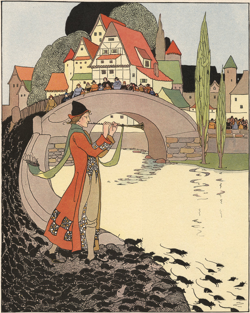 Detail of Then as the Pied Piper Played, the Great Army of Rats Ran Down to the Broad River by Margaret Evans Price