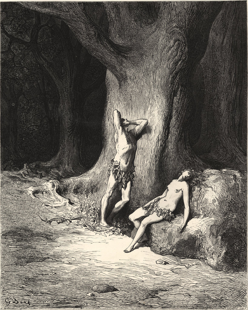 Detail of They Heard, and From His Presence Hid Themselves Among the Thickest Trees by Gustave Dore