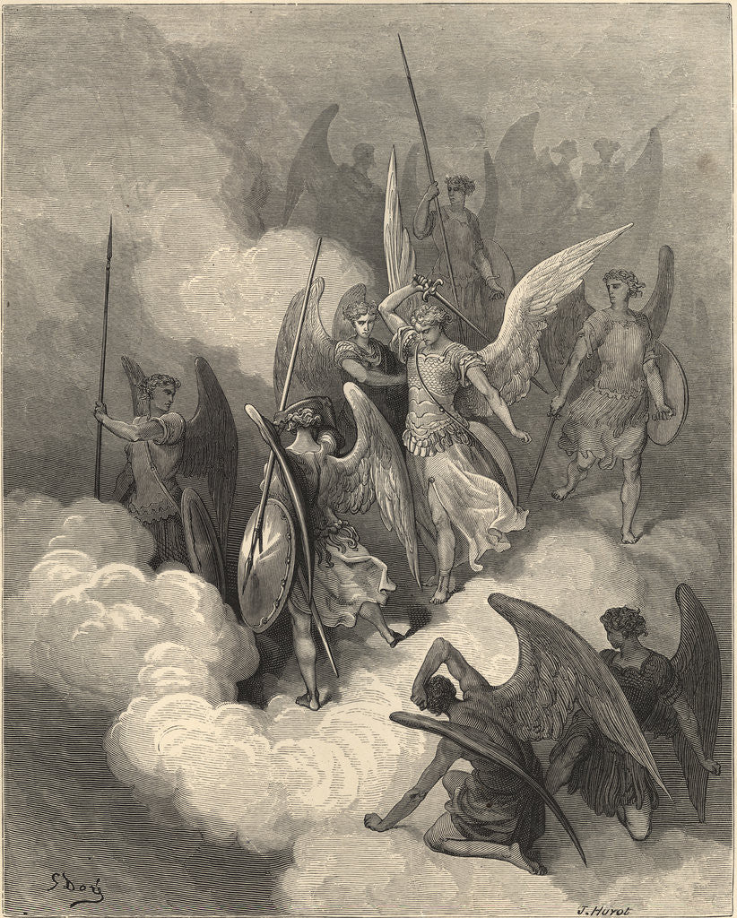 Detail of This Greeting on Thy Impious Crest Receive by Gustave Dore