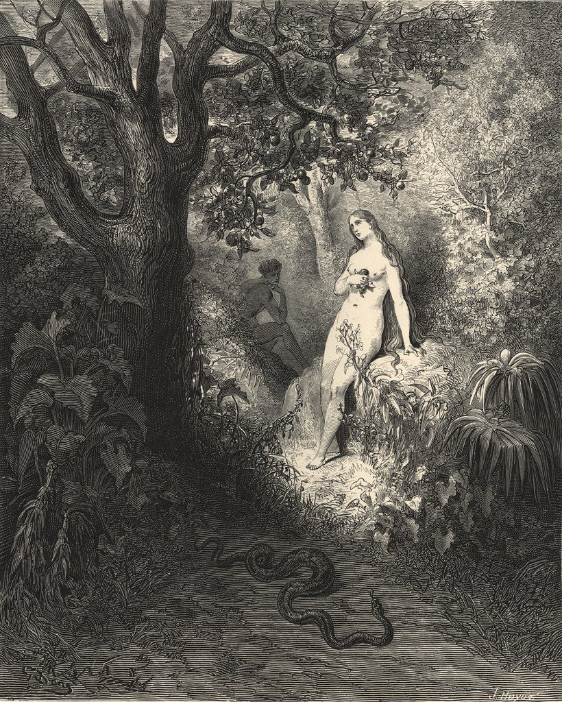 Detail of Nor Only Tears Rained at Their Eyes, But High Winds Worse Within Began to Rise by Gustave Dore