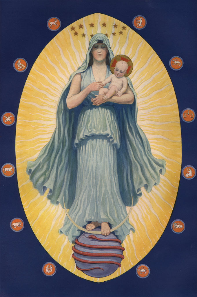 Detail of Celestial Virgin with Sun God in Her Arm by J. Augustus Knapp