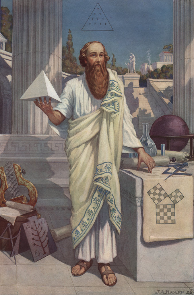Detail of Pythagoras of Crotana by J. Augustus Knapp