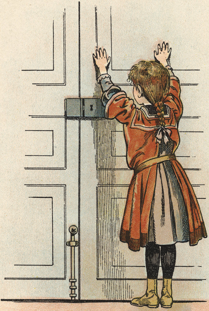 Detail of Illustration of a Child by a Door by Jacques Onfroy de Breville