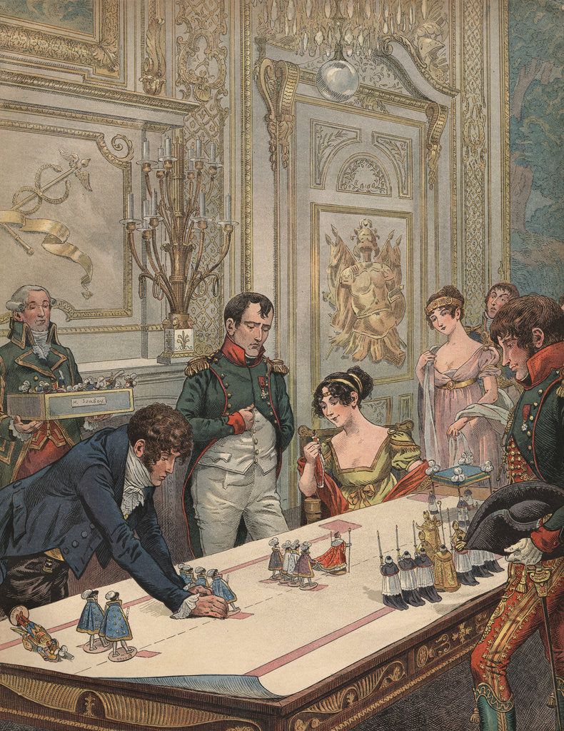 Detail of Illustration of Napoleon and Josephine Reviewing Model of Their Coronation by Jacques Onfroy de Breville