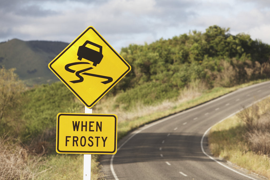 Detail of Slippery When Frosty Sign by Anonymous