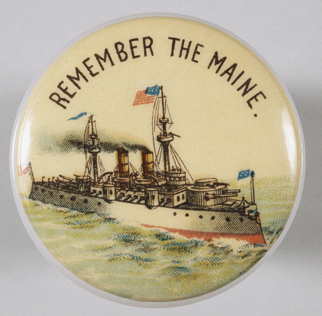 Detail of Remember The Maine Pin by Anonymous