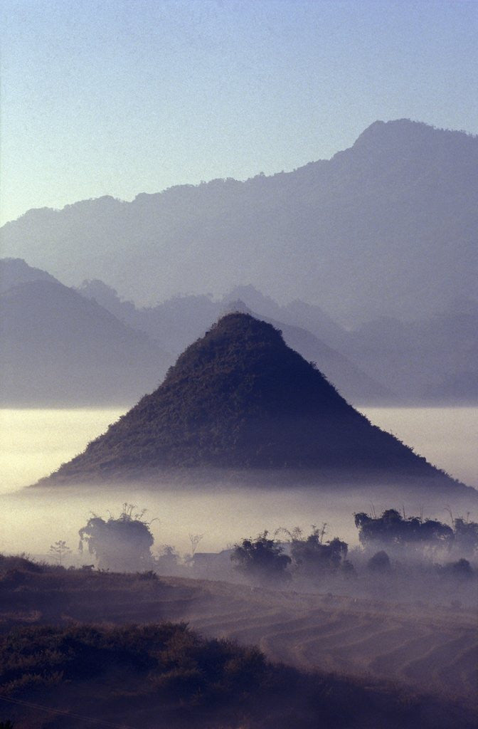 Detail of Mist Rising Over Fields by Anonymous
