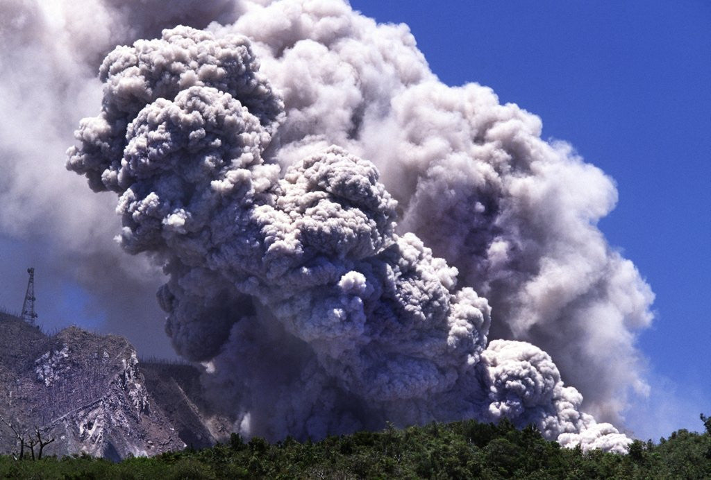 Detail of Volcano Eruption on Montserrat by Anonymous