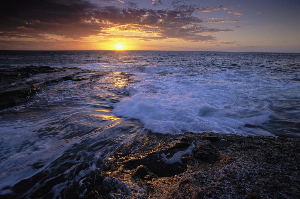 Detail of Sunset over the Ocean by Anonymous