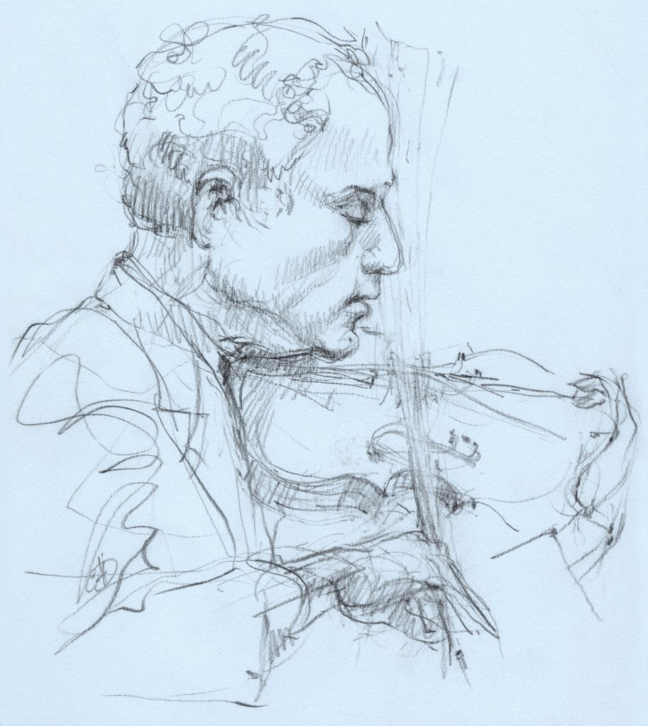 Detail of Illustration of a Violinist by Alexandra Day