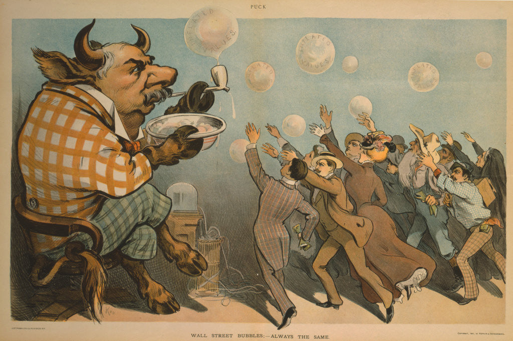 Detail of Wall Street Bubbles - Always the Same Cartoon by Corbis