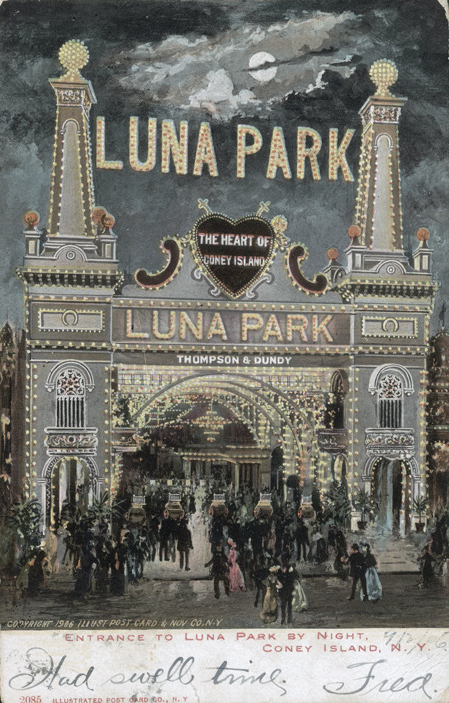 Detail of Postcard of Luna Park at Coney Island by Anonymous