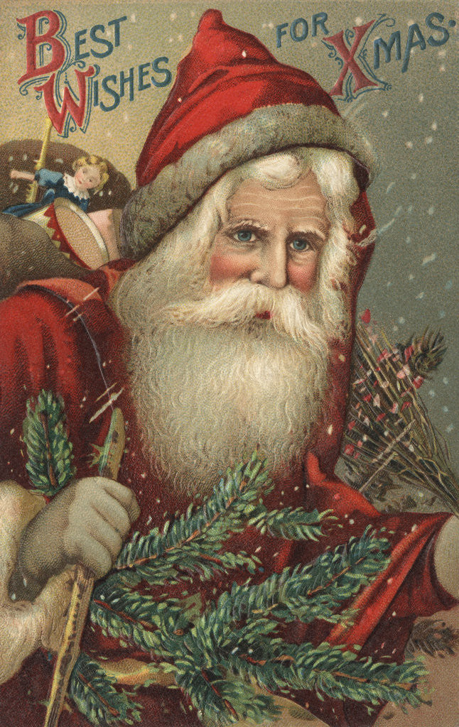 Detail of Best Wishes for Xmas Postcard by Anonymous