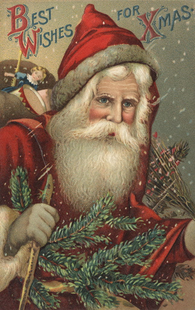 Detail of Best Wishes for Xmas Postcard by Corbis