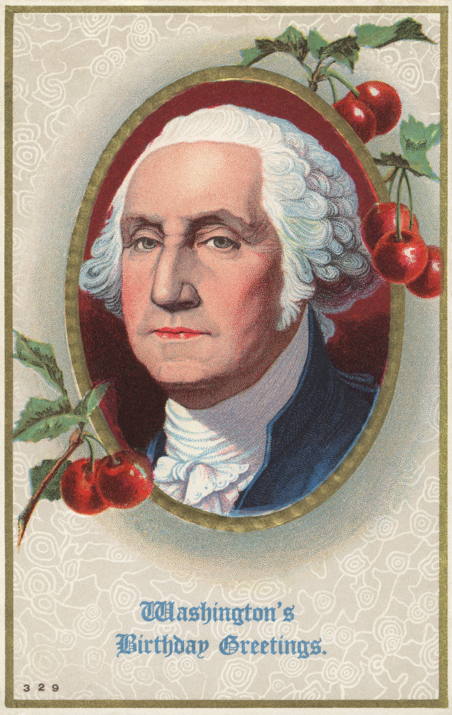 Detail of Washington's Birthday Greetings Postcard by Anonymous